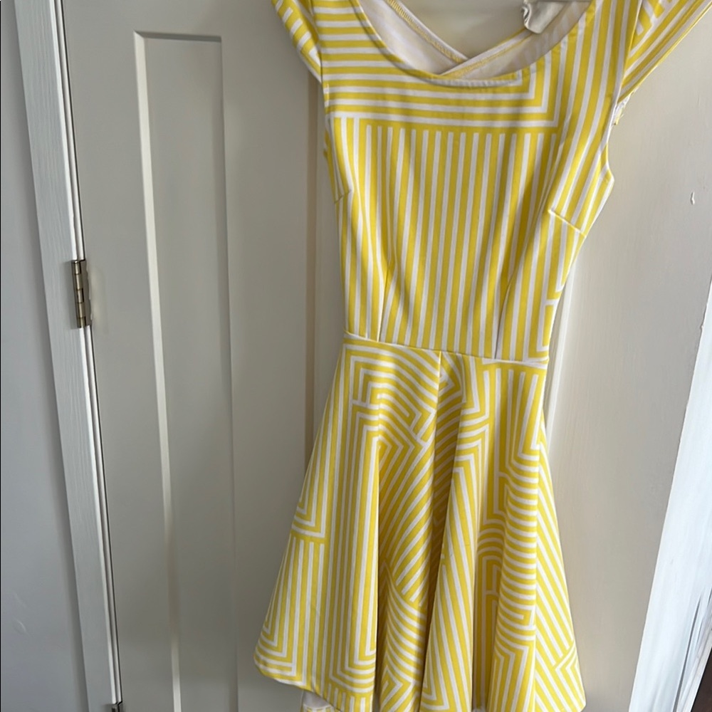 Yellow and White Striped Dress